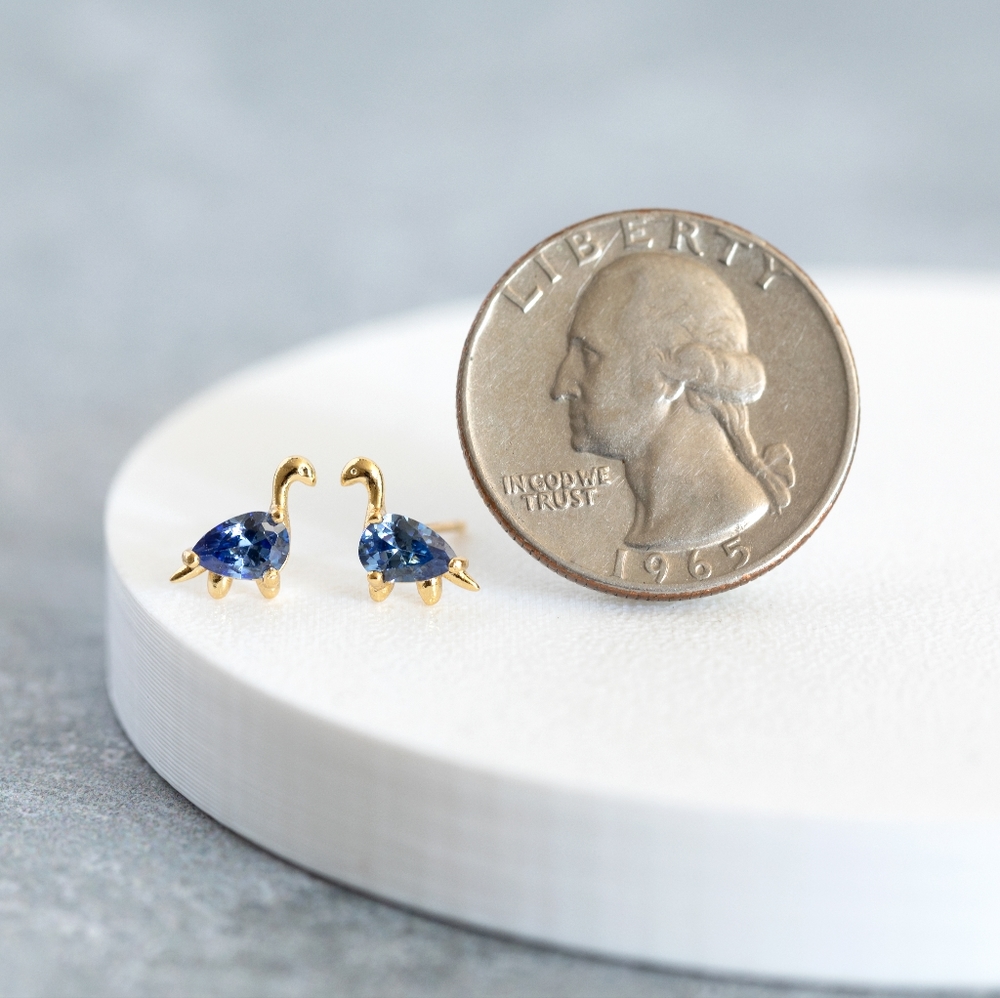 Blue Dinosaur Studs (S925) - Only 1 left! - Picture 6 of 9